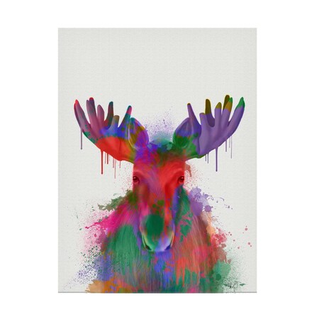 Fab Funky 'Moose Rainbow Splash' Canvas Art, 35x47